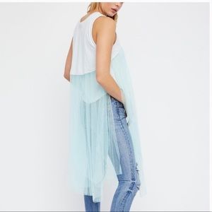 Free people All the Way Up tank tulle maxi top